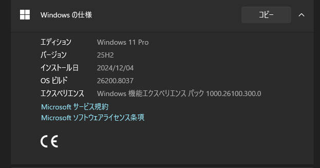 不具合発生時のビルドバージョン