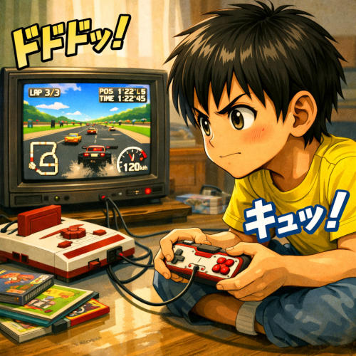 おかしなコントローラでレースゲーム