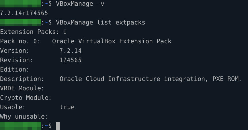 virtualbox7.2のバージョン